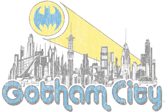 Youth: Batman-gotham City Distressed (600x423), Png Download