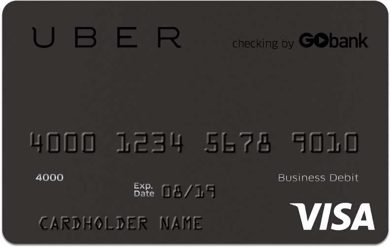 Uber Debit Card From Gobank For Instant Pay - Uber Card (841x551), Png Download