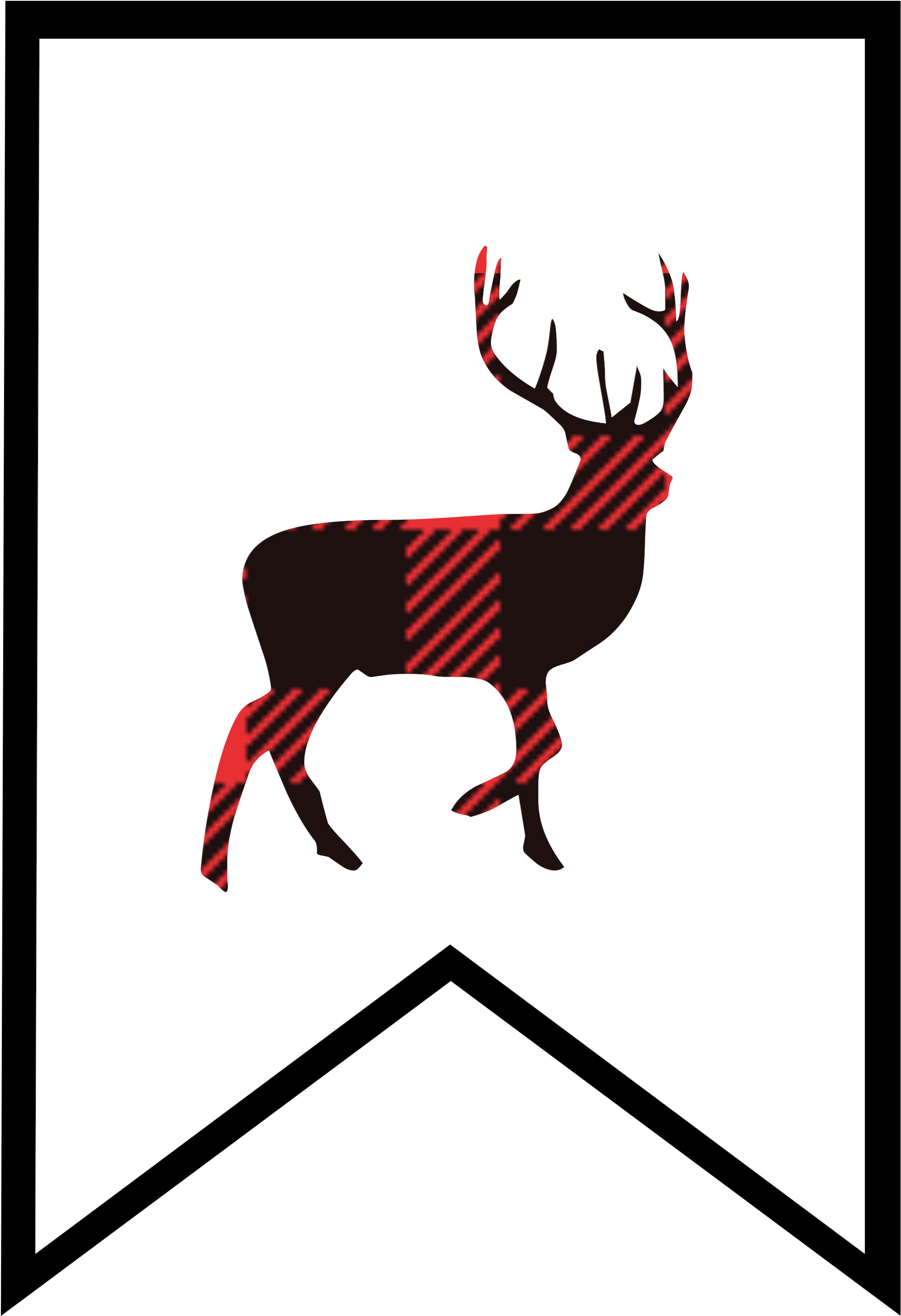 Plaid Clipart Deer - Buffalo Plaid Letter (2083x2986), Png Download