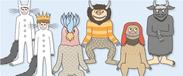 Where The Wild Things Are Stick Puppets / Finger Puppets - Wild Things Are Stick Puppets (624x327), Png Download