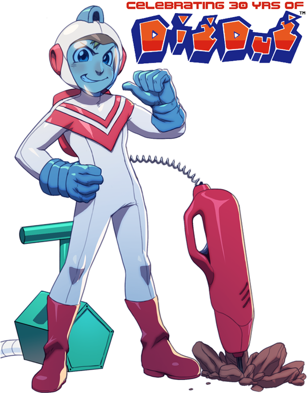 Taizo Hori As He Appears For His 30th Anniversary Of - Dig Dug Fan Art (610x800), Png Download