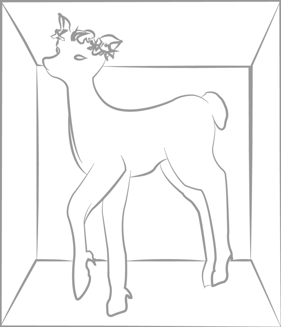 Line Art Clipart Reindeer Elk /m/02csf - Cartoon (900x1048), Png Download