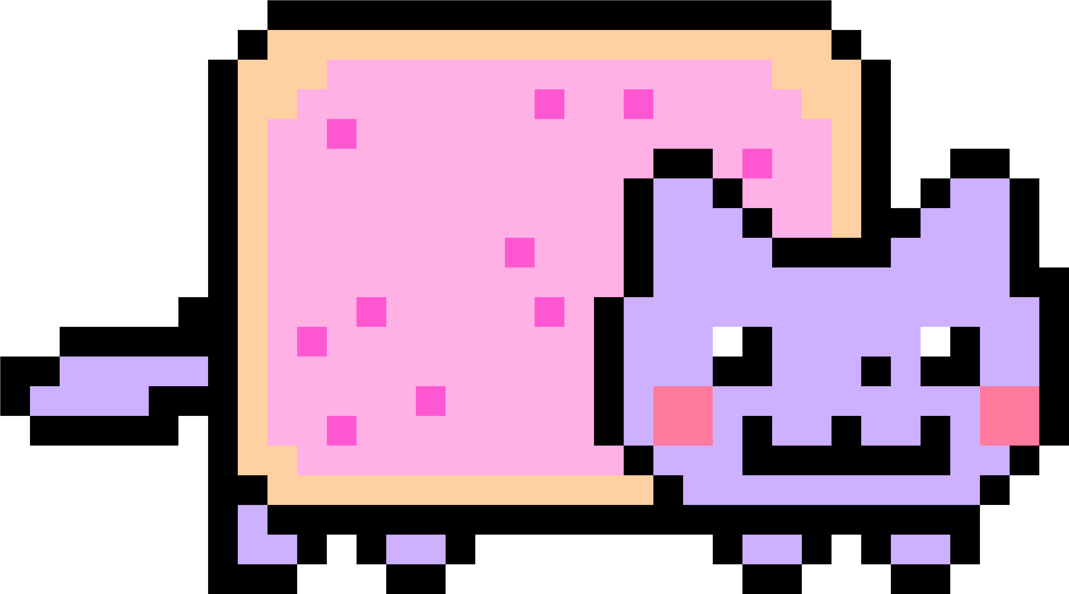 Nyan - Pixel Nyan Cat Png (4000x2400), Png Download