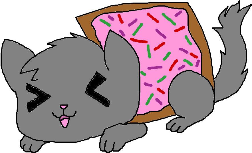 Images For > Transparent Cat Gif - Nyan Cat Anime Png (1024x768), Png Download