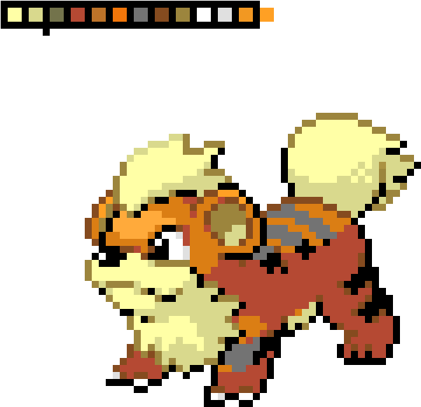 Growlithe - Pixel Art Growlithe (670x630), Png Download