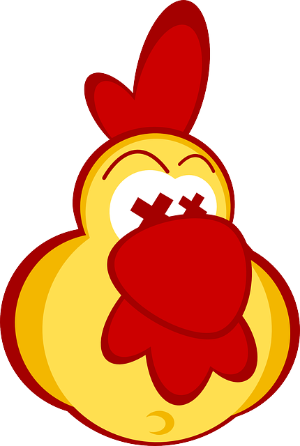 Head, Eyes, Male, Cartoon, Rooster, Crazy, Chicken - Dead Chicken Cartoon Png (430x640), Png Download