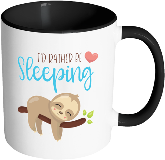 I'd Rather Be Sleeping Color Accent Coffee Mug Choice - Funny Physics (600x600), Png Download