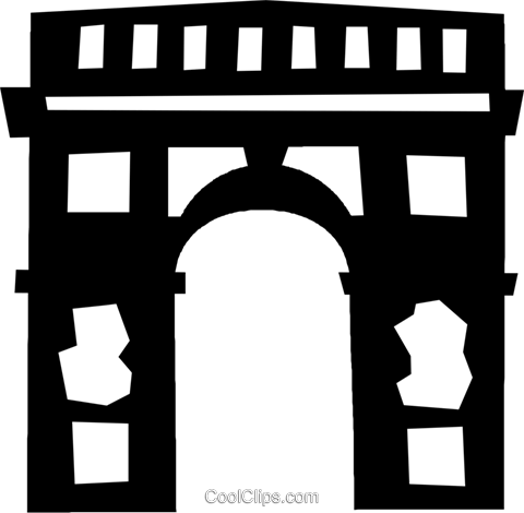Arc De Triomphe Royalty Free Vector Clip Art Illustration - Arc De Triomphe Clipart (480x470), Png Download