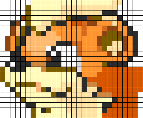 Growlithe Face Perler Bead Pattern / Bead Sprite - Growlithe Perler Bead Pattern (589x484), Png Download