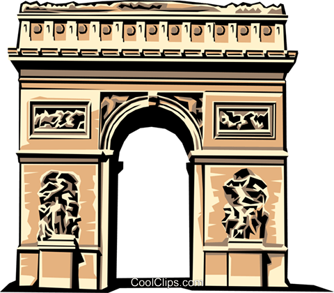 Arc De Triomphe Royalty Free Vector Clip Art Illustration - Arc De Triomphe Illustration (480x420), Png Download