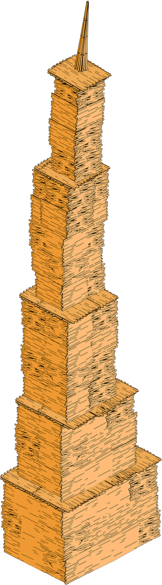 Popsicle Stick Skyscraper - Simpsons Popsicle Stick Skyscraper (530x1914), Png Download