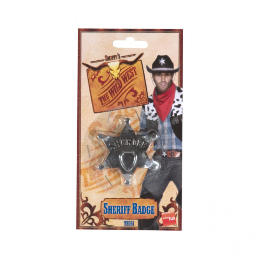 Cowboy Sheriff Star Wild West Accessory Pin On Badge - Sheriff Star Badge Silver Metal 65mm Smiffys (900x1140), Png Download
