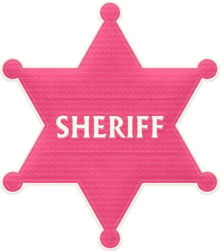 Png Transparent Stock Dark Pink Cowgirl Pinterest Badges - Pink Sheriff Badge Clipart (440x500), Png Download