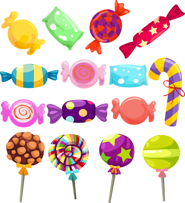 Lollipop Clipart Watercolor - Cartoon Candy (728x800), Png Download