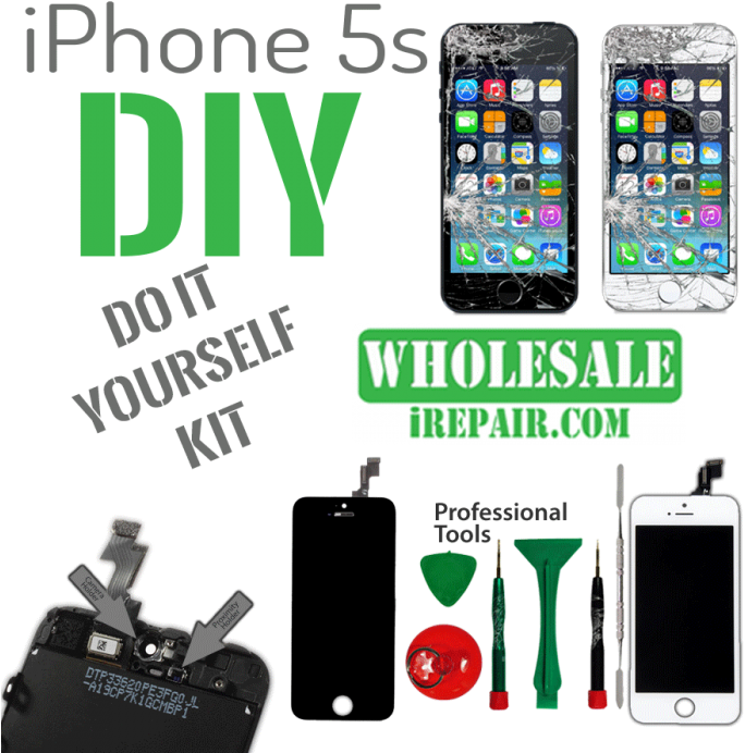 Diy Iphone 5s Screen Kit - Iphone 5 32gb Wit (700x700), Png Download