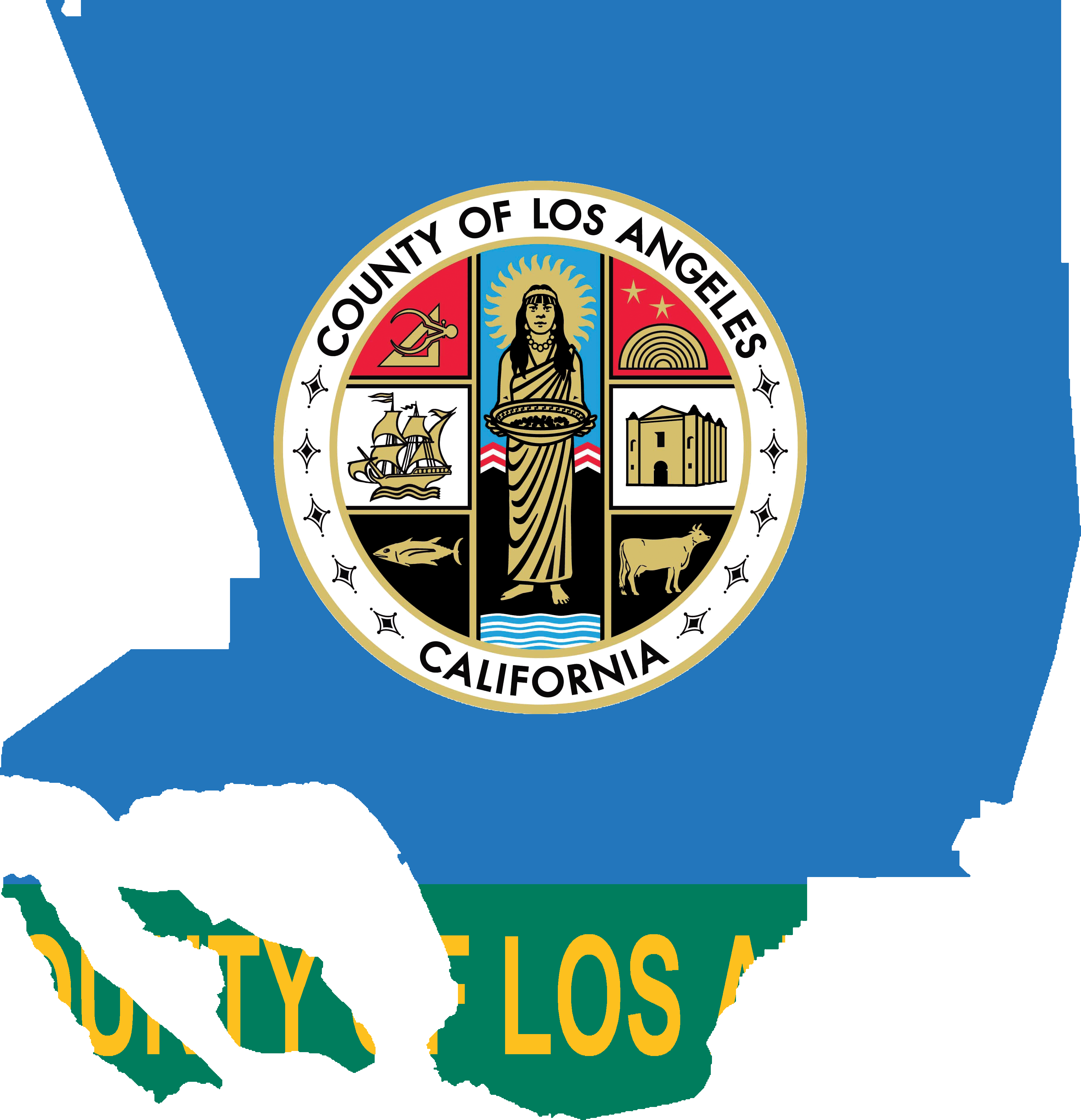 Flag Map Of Los Angeles County, California - Seal Of Los Angeles County, California (3647x3780), Png Download