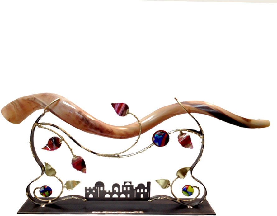Large Jerusalem Shofar Holder - Gary Rosenthal Collection Sun Over Jerusalem Menorah (900x900), Png Download