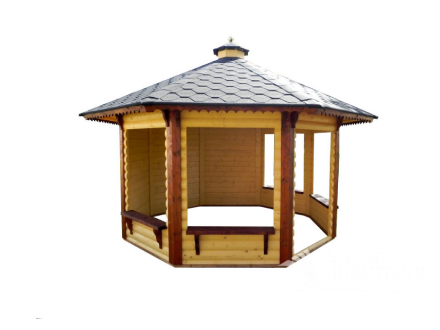 Gazebo Pavilion - Chiosco In Legno Di Abete Rosso Teti 3,47 M - Bsvillage (1000x800), Png Download