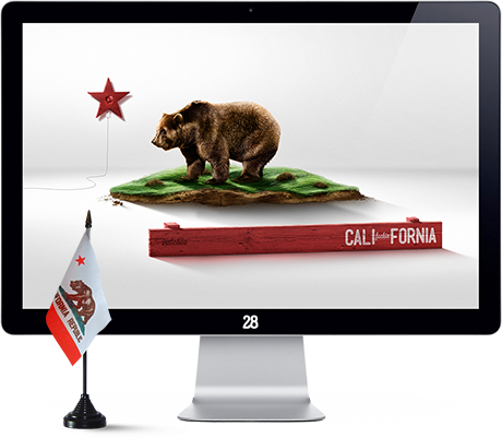 Download California's Flag Wallpaper - Apple Cinema Display 20 - 20" Lcd Monitor (460x401), Png Download