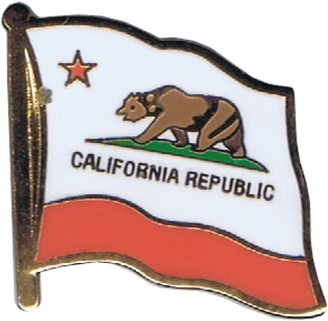 Usa California Flag Pin, Badge - California (1301x1500), Png Download