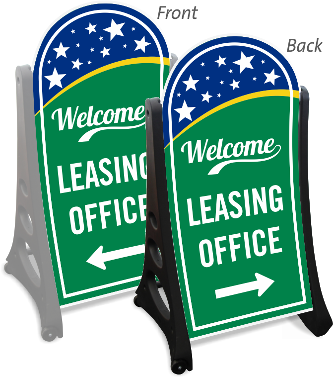 Leasing Office With Arrow Symbol Sidewalk Sign Kit - Symbol (800x800), Png Download