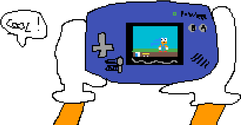 Sonic Playing His Game On Gameboy Advance - Game Boy Advance (1024x576), Png Download
