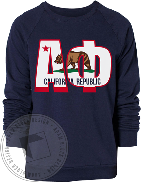 Alpha Phi California Flag Sweatshirt - California State Flag (464x585), Png Download