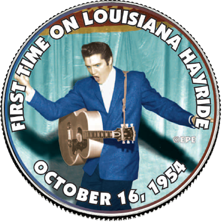 Elvis Presley "first Time On Louisiana Hayride" Colorized - Elvis Presley (450x450), Png Download