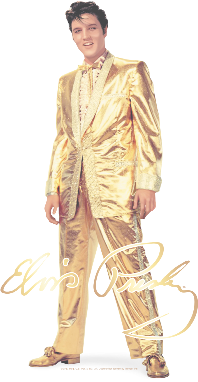 Elvis Presley Gold Lame Suit Men's Slim Fit T-shirt - Elvis Presley Gold Suit (720x1368), Png Download