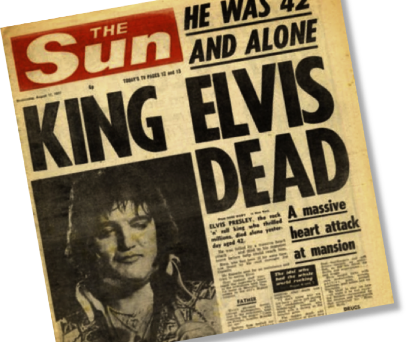 The Night That Elvis Presley Died - Sun King Elvis Dead (800x675), Png Download