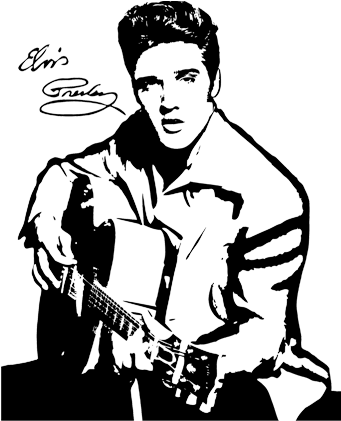 Elvis Presley Drawing Gift Custom Shop - Outline Elvis Presley Drawing (450x450), Png Download