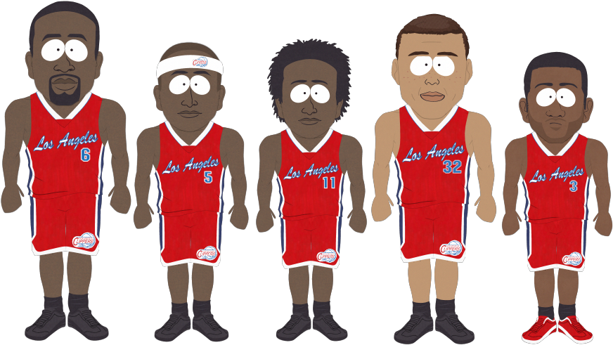 Los Angeles Clippers - La Clippers Team Cartoon (960x540), Png Download