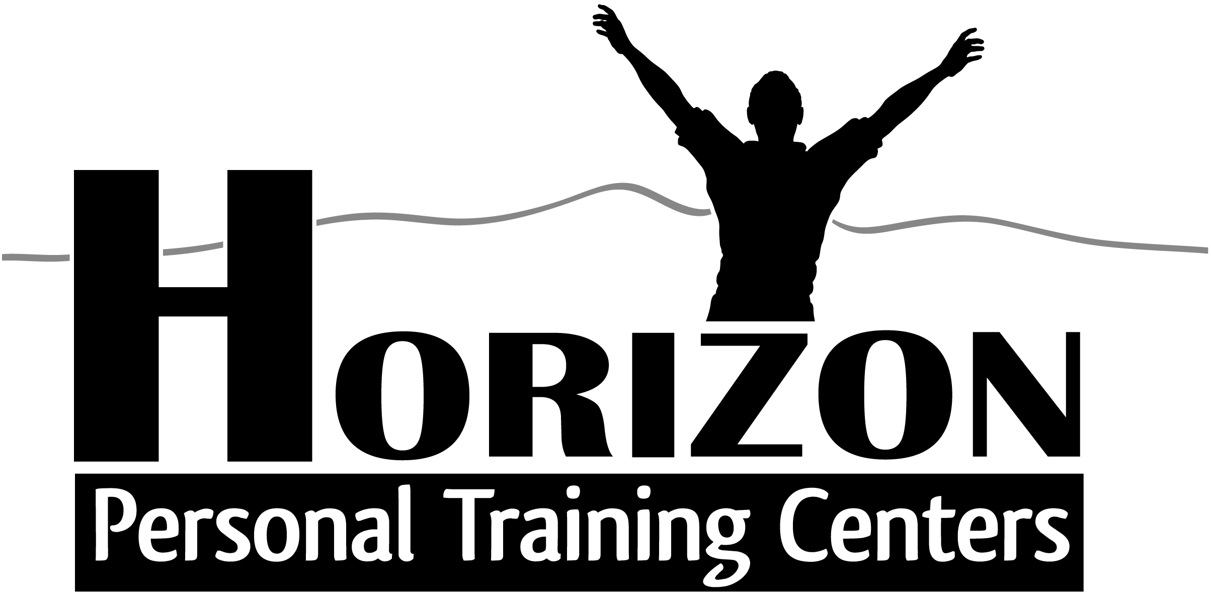 2014 Logo B Gray Whteoutline - Horizon Personal Training Cheshire Ct (2407x1185), Png Download