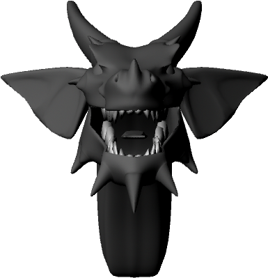 Dragon Head Work In Progress W/maya - Weapon (640x480), Png Download
