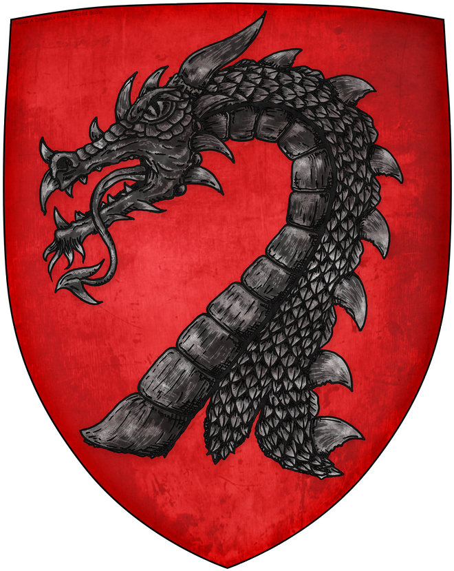 View Full Size - Gules A Dragons Head Erased Sable Throw Blanket (900x900), Png Download