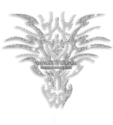 Cool Crystal Dragon Head Iron On Rhinestone Transfer - Tribal Dragon Head Tattoo Design (450x450), Png Download