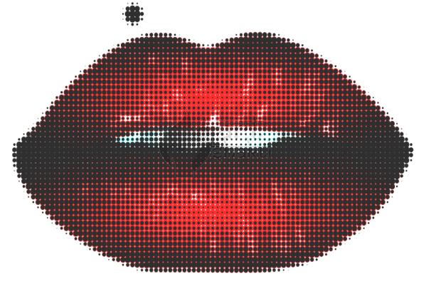 Beautiful Lips Mole Halftone Graphics Art - Iguazu Falls (606x402), Png Download