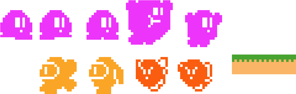 Kirby Atari 2600 Remake Sprites - Sprite (1410x450), Png Download