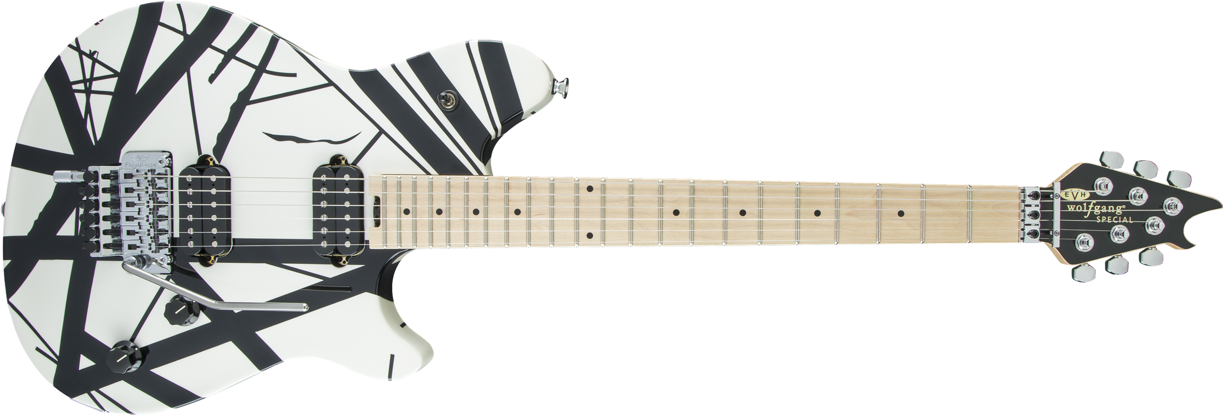 Evh Wolfgang Special, Maple Fingerboard, Black And - White Evh Wolfgang Standard (2400x821), Png Download