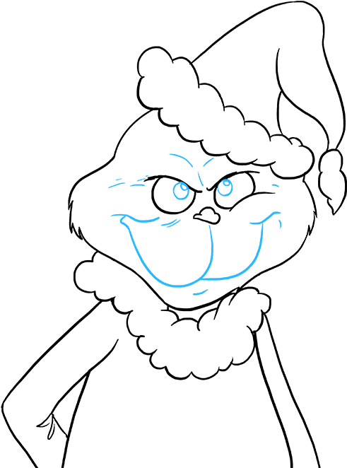 How To Draw Grinch - Drawing (680x678), Png Download