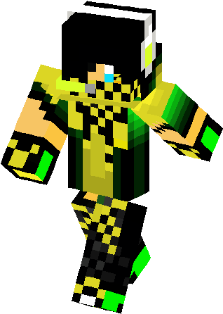 Gold Hoodie Bandit Gamer Skin - Yellow Minecraft Skin Gamer (317x453), Png Download