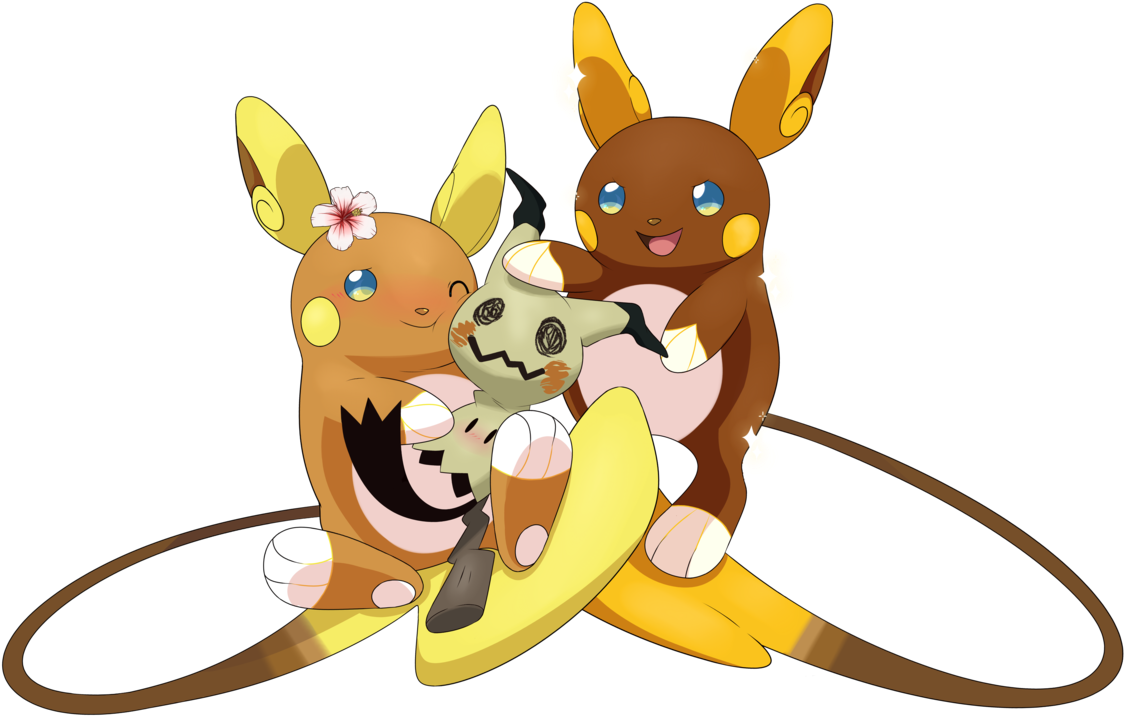 Two Mothers Praising Their Beautiful Adopted Son - Pokemon Alolan Raichu Shiny (500x333), Png Download