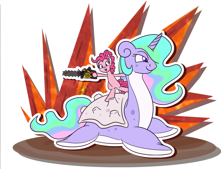 Couchcrusader, Chainsaw, Crossover, Doom, Lapras, Pinkie - My Little Pony: Friendship Is Magic (800x600), Png Download