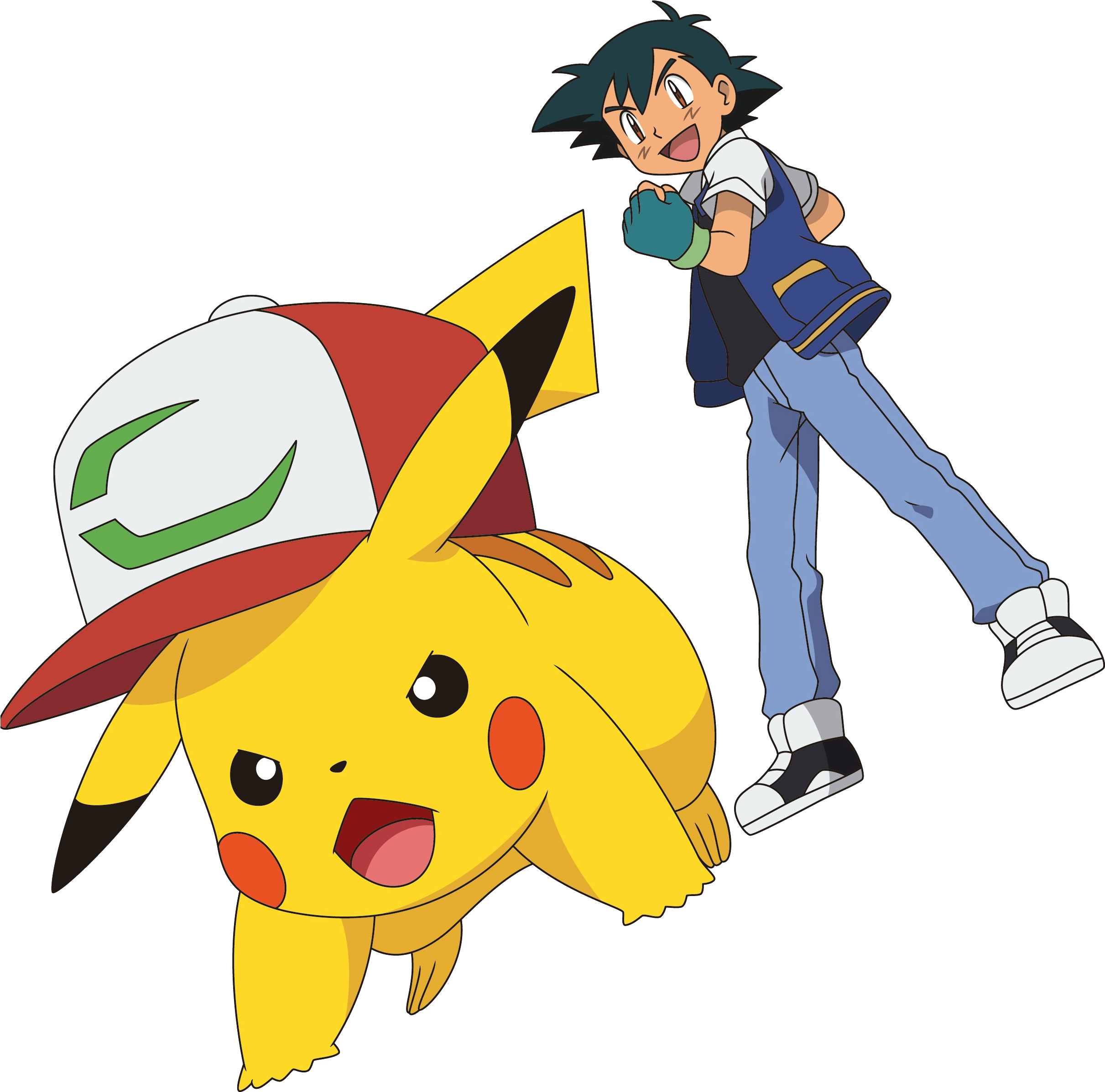 Pikachu Con Gorra P20 Y Ash - Ash Movie 20 (2500x2500), Png Download