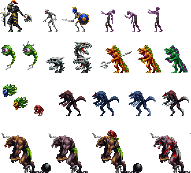 A Bunch Of Tiny Little Monsters From Castlevania, Recreated - Castlevania (802x703), Png Download