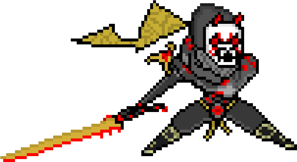 Oni Genji Pixel - Oni Genji Pixel Art (1160x600), Png Download