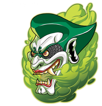The Grinning Oni - Joker Oni Mask (400x353), Png Download