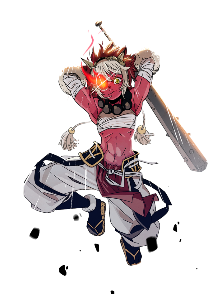 Oni-spawn Tiefling Warpriest Attack, Pathfinder Female - Rinkah Fire Emblem Heroes (728x942), Png Download