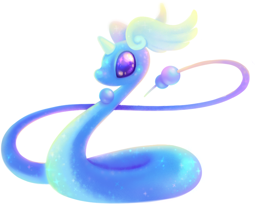 Painted A Quick Glittery Dragonair - Painting (1000x750), Png Download