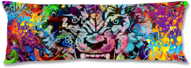 Wolf Art Body Pillow, 20" X 54"- Microfiber And Insert - Art Print: Reznik Val's Angry Wolf Head (394x394), Png Download